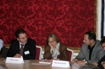 Moderator DI Eller, Nationalratsabgeordnete Dr. Moser und Mag. Schieder bei Podiumsdiskussion